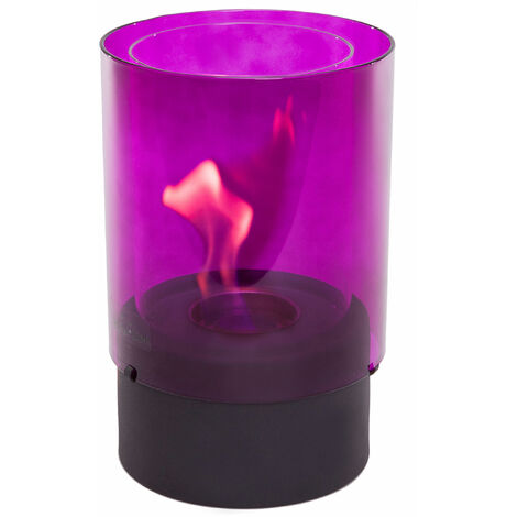 Chimenea de etanol de sobremesa de cristal templado violeta - Morado