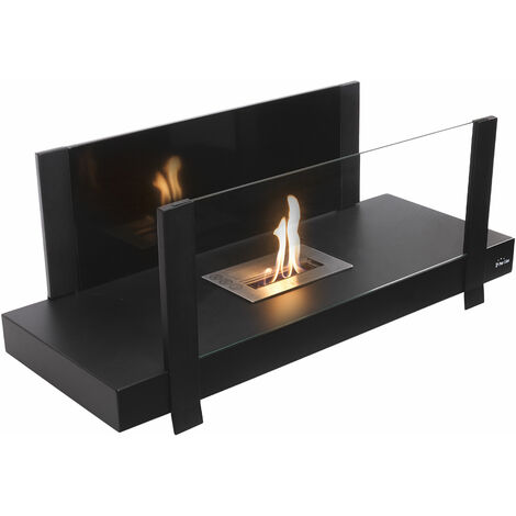 Chimenea de etanol diseño de mesa en acero negro - Negro