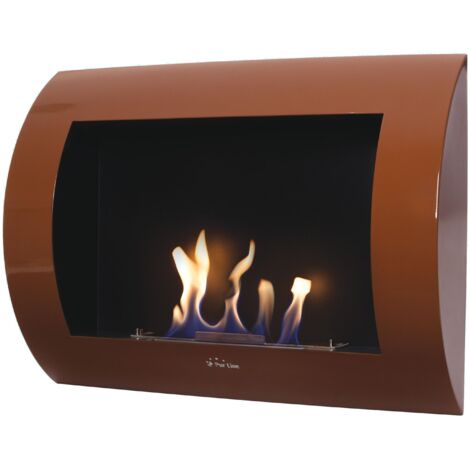Chimenea de Etanol con panel frontal de acero curvado