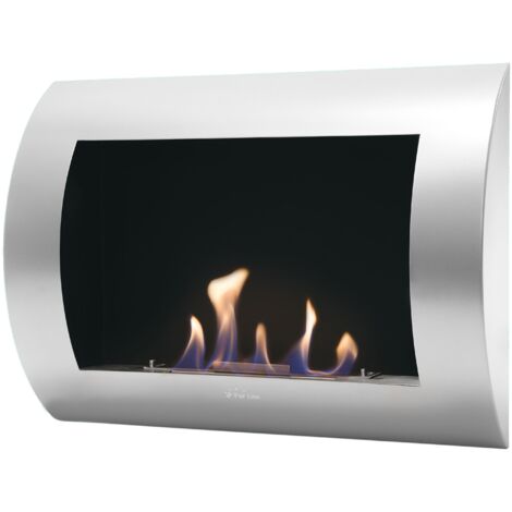 Chimenea de Etanol con panel frontal de acero curvado