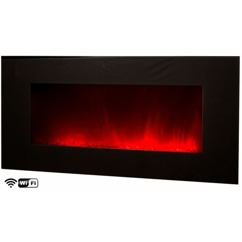 

Chimenea de pared WIFI cm 122x11x56 VOLCANO-XXL-WIFI - ennegrecer - Chemin'arte