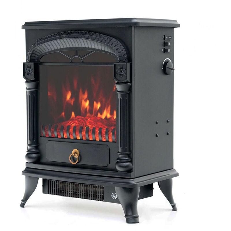 

Chimenea Eléctrica 1950 W Arizona 37x23x51 cm con Simulación de Fuego Negra - kekai