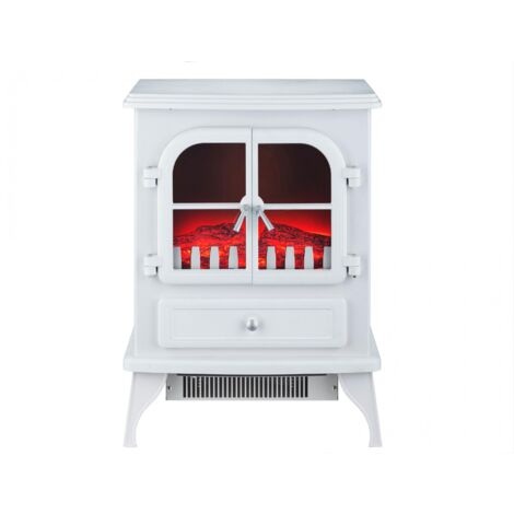 Chimenea Eléctrica 2kW en acero lacado blanco - Blanco
