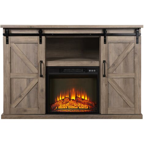 Chimenea eléctrica con mueble aparador rustico  2000W