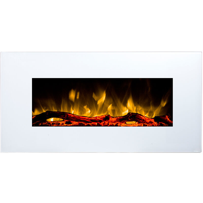 

Chimenea electrica de pared blanco LED cm 45x84x14 GLOW-FIRE NEPTUN-BIANCO - Blanco