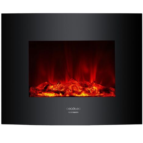 Chimenea eléctrica ReadyWarm 2600 Curved Flames Cecotec - Negro