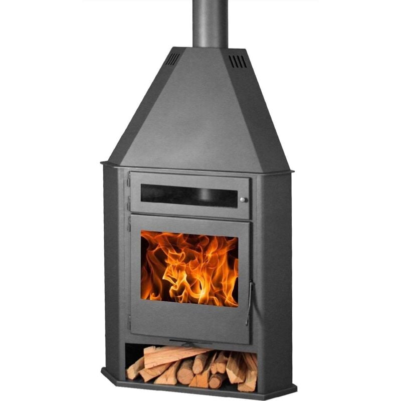 

Panadero - Chimenea de rincon con horno R8 Doble combustion 8kw A+