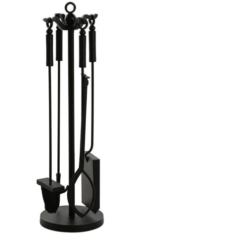 Chimenea Set 4 Acero 11X3X62 Negro