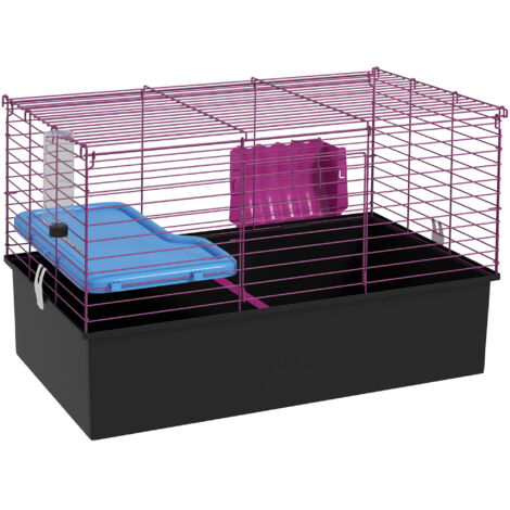 Chinchillas Small Rabbit Guinea Pig Small Animal Cage, Pet Playhouse, with Platform, Ramp, 71 x 46 x 47cm