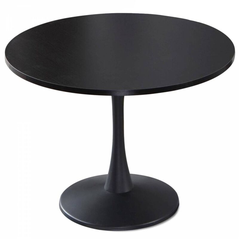 Chine Table à manger ronde en mdf et en métal de style Tuhl noir Fabricants