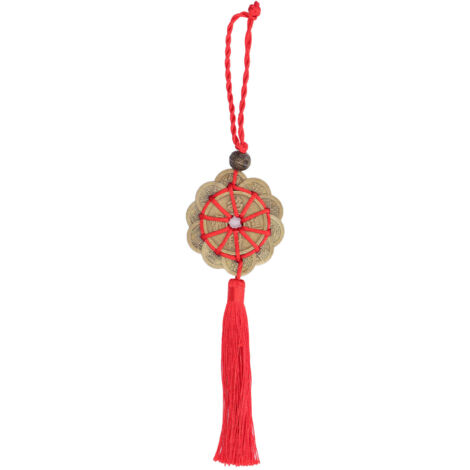 Chinese Feng Shui Coins Fortune Money with Red String Hanging Ornament for Chinese New Year DecorationType 2