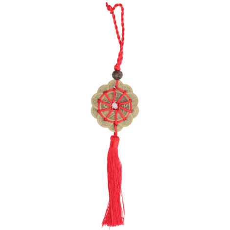 Chinesische Feng-Shui-Glücksmünze mit roter Kordel, Dekoration für das chinesische Neujahr