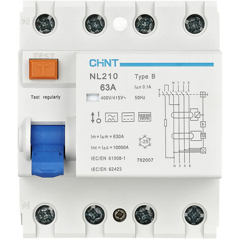 Chint 782006 NL210 3PN 40A 100mA B 10kA FI-Schutzschalter  B/10 kA   3polig 40 A 0.1 A 415 V