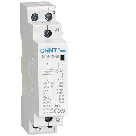 Chint Electric Contacteur modulaire 2NO 20A/230V NCH8-20/20-230