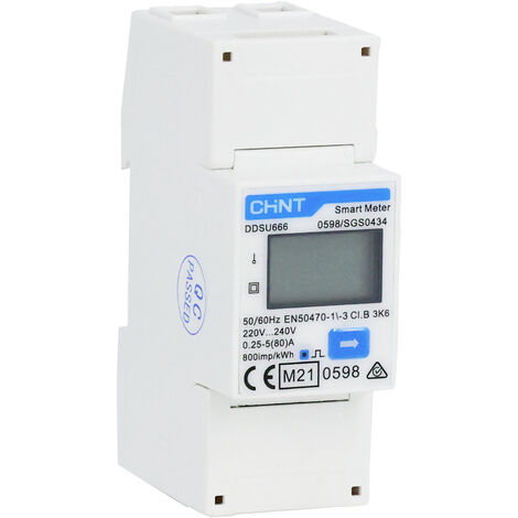 Chint G DDSU666 220/230V 5(80)A RS485 2P MID 313271 Wechselstromzähler  digital  MID-konform: Ja  1