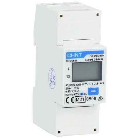 Chint G DDSU666 220/230V 5(80)A RS485 2P MID Compteur dénergie monophasé numérique conformité MID: oui 1 pc(s)