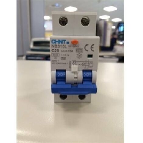 Chint interruttore magnetotermico differenziale 2p 20a 6ka 30ma 660007