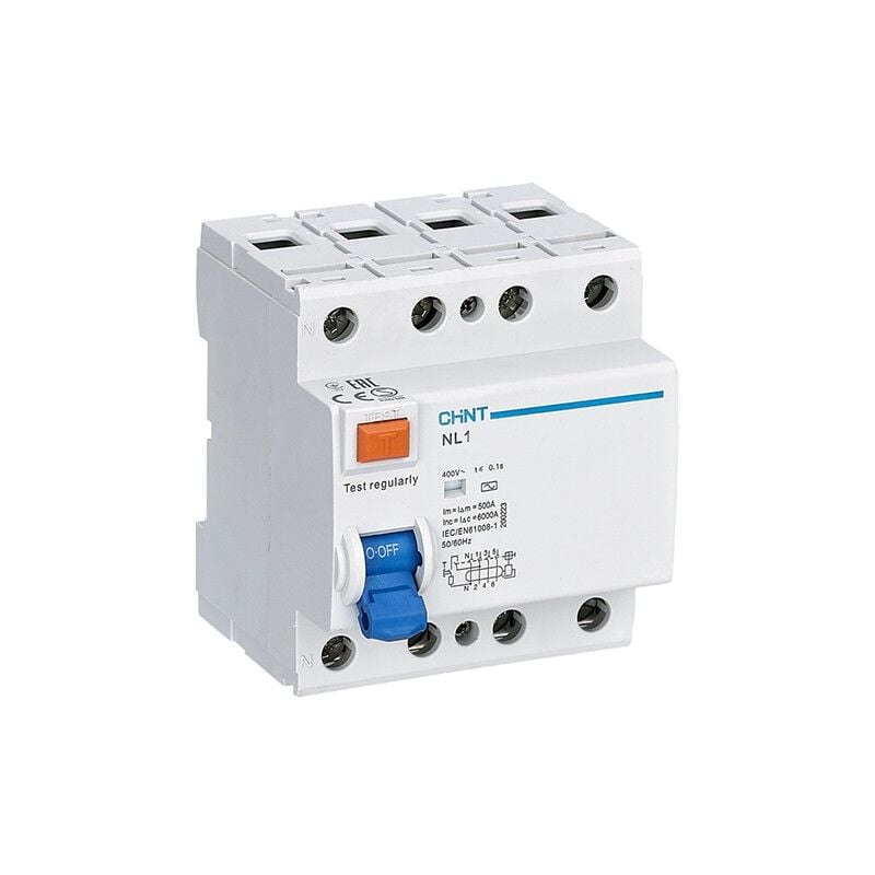 Différentiel tétrapolaire 4P 6kA NL-1-4- de Chint Electric 40A - 30 ma