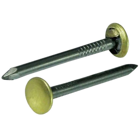 Chiodi acciaio testa ottonata - Misura mm. 30 Cf. 10 scatole da 100 pz (1000 pz)