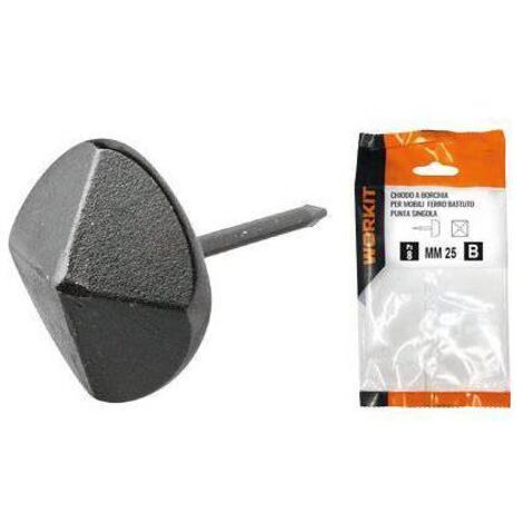 CHIODO A BORCHIA PUNTA SINGOLA SELF WORKIT - X MOBILI FERRO BATTUTO MM 25 CF=PZ 4 - 5 Confezioni