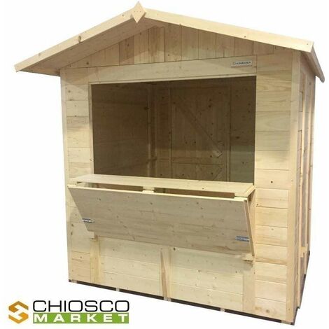 Chiosco Market 222 x 168 cm in legno 1 anta  Ardesia Rossa (+â‚ 45,00) - Si (+â‚ 55,00) - 1 Anta ( Inclusa)