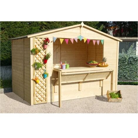 Chiosco Rio 310x184cm abete grezzo non trattato pareti 19mm porta singola Losa