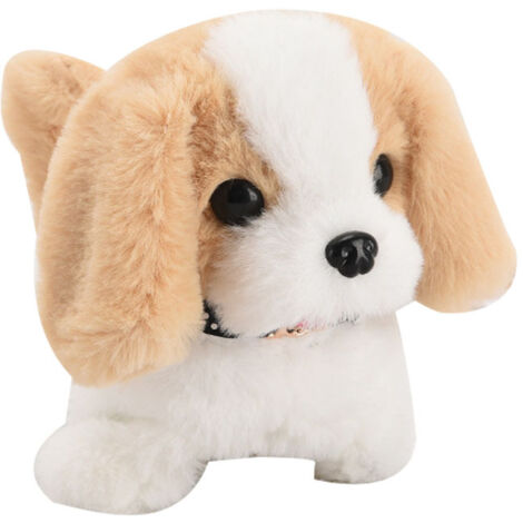 Chiot en Peluche Électrique Marche, Remue la Queue et Aboie - Saint-Bernard Beige (18x14.5x13.5cm)