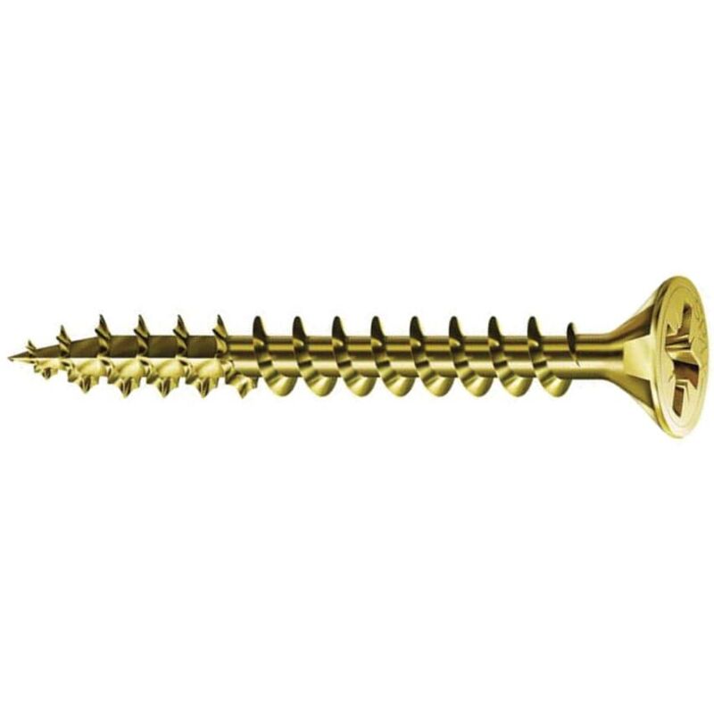 Pozi Countersunk Wood Screw Zinc - Yellow 3.5MM x 12MM (Box-200) - Spax