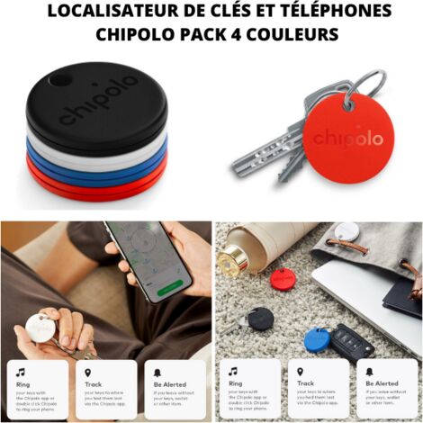 CHIPOLO Classic 4 localisateurs de clés et de téléphone PACK 4 COULEURS