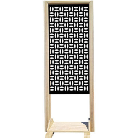 CHIPS - Paravent modulable - 70x190 cm - en bois et PVC - Couleur : noir