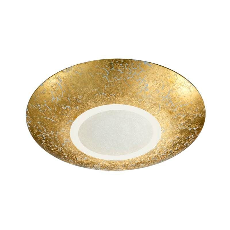 Chiros Plafonnier led rond en métal doré avec diffuseur, d. 32cm