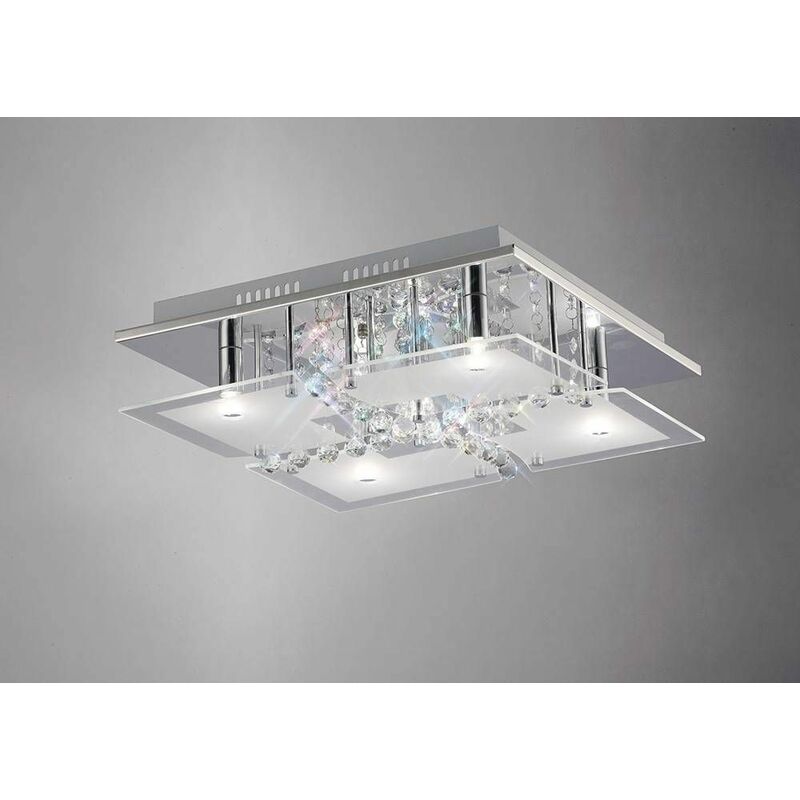 Chisora Ceiling Light 5 Lights polished chrome / glass / crystal