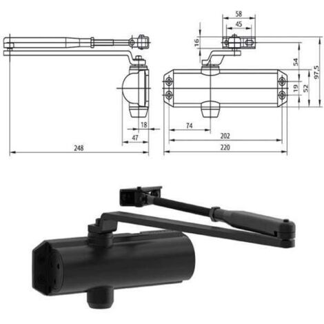 Chiudiporta Aerodinamico Nero Dc120-0 Mab