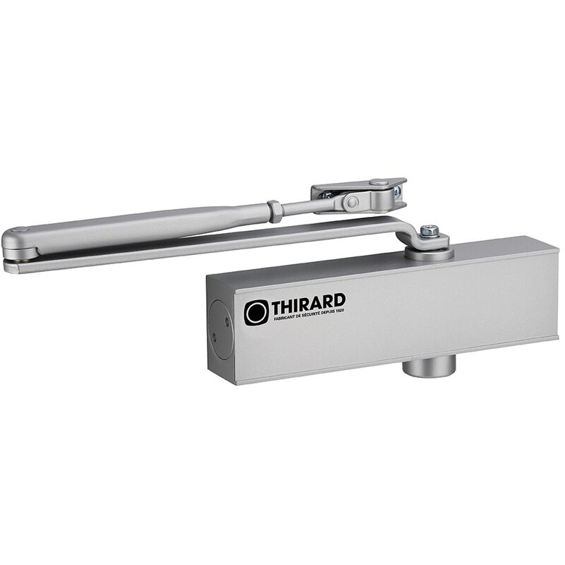 Image of Thirard - Chiudiporta spingiporta automatico idraulico, forza da 2 a 4, portata 40 - 80kg, reversibile, argento