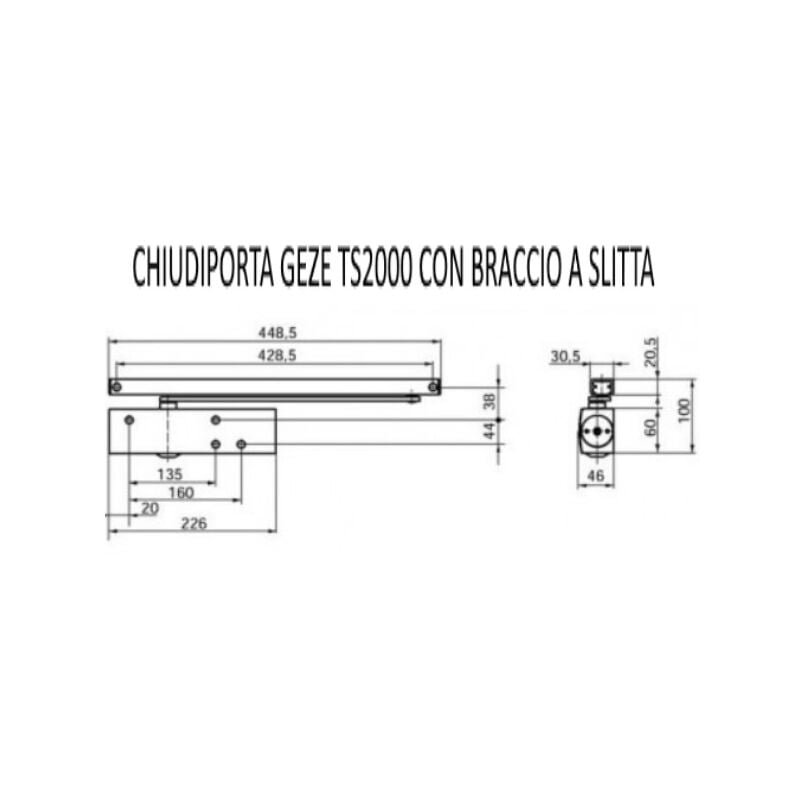 Image of Chiudiporta Geze ts 2000NV grig solo corpo (2 valvole)