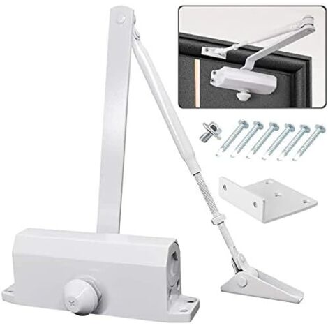 Chiudiporta idraulico automatico, chiudiporta a molla regolabile, ammortizzatore chiuso, uso commerciale e residenziale, 40-65 kg, installazione video porta, certificazione EN1154, lega di alluminio, 