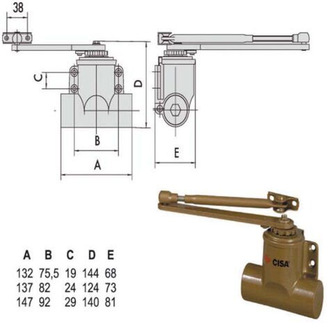 Chiudiporta Tradizionale Mab Serie 100 - Forza 1 Per Porte Leggere Da 750 Mm - Foto 3