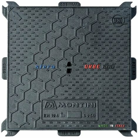 Chiusino botola in ghisa sferoidale "C250" a forma quadra -40 x 40 cm - 12 Kg