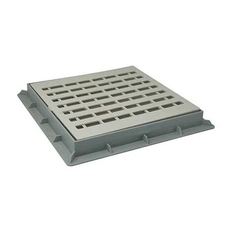 CHIUSINO GRIGLIATO X POZZETTO DERIVAZIONE • PLASTICA CM 40X40 + TELAIO