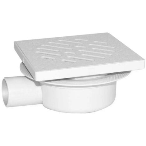 CHIUSINO SIFONATO REGOLABILE GRIGLIA PLASTICA cm 11 x 11 x h. 7 - attacco Ø 40 mm