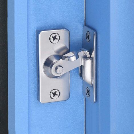 Chiusura a 90 gradi per porta, chiusura di sicurezza ad angolo in acciaio inox per porte a spinta/scorrevoli/a fienile, nichel satinato