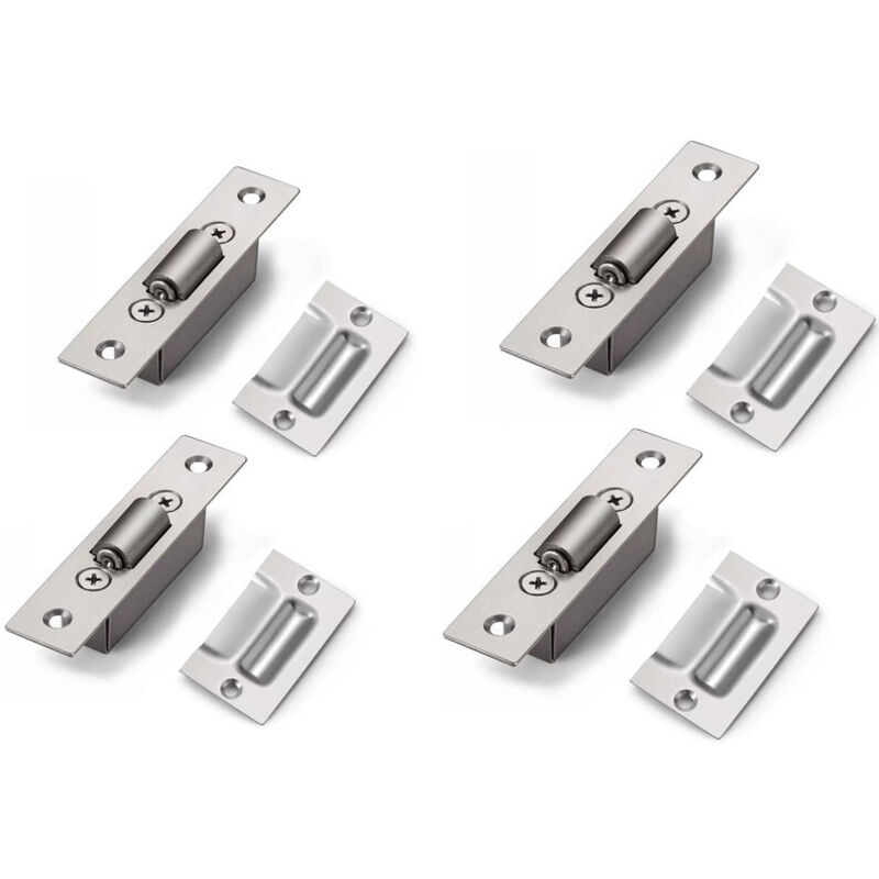 Chiusura a rullo incassata per porte, in acciaio inox, chiusura a rullo da 20 mm per armadi e mobili in cucina, bagno e camera da letto, confezione