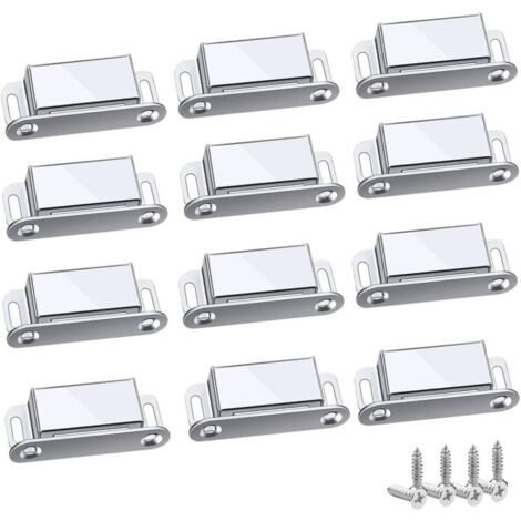 Chiusura magnetica, 12 pezzi, magneti per armadi, magneti potenti fino a 6 kg, per cassetti, porte della doccia, armadi, mobili (45 mm - 12 pezzi)