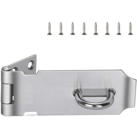 Chiusura per porta con lucchetto da 4 pollici, finitura in acciaio inossidabile con 8 viti di montaggio, per porte, finestre, magazzini, ecc.