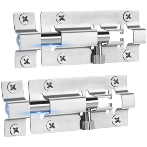 Chiusura scorrevole da 2 pezzi, 3 pollici, chiusura per porta Premium, chiusura scorrevole in acciaio inossidabile, chiusura per porta spessa, chiusure