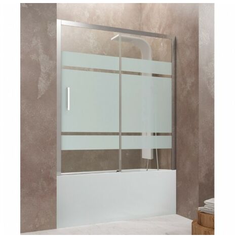 Chiusura vasca AKTUAL fisso + scorrevole Finitura: Frost - Estensione: 156 - 162 cm
