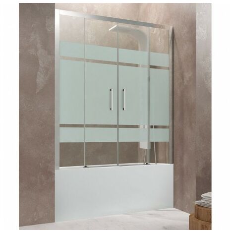 Chiusura vasca AKTUAL SPACIO 2 fissi + 2 scorrevoli - Estensione:  136 - 142 cm , Finiture: Frost