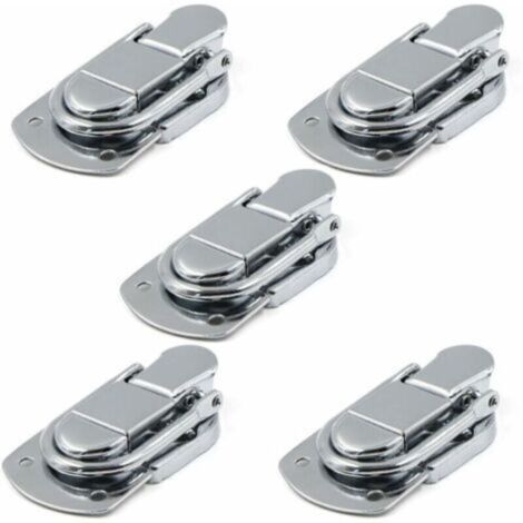 Chiusure a leva con fermo, 5 pezzi, in acciaio inox, per scatole, scatole regalo, cassetti, armadietti, kit medici, cassette degli attrezzi