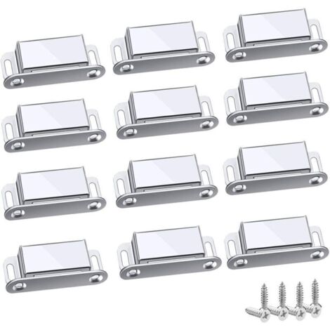 Chiusure magnetiche, 12 pezzi, potenti e robuste, fino a 6 kg, per cassetti, porte doccia, armadi, credenze, mobili (45 mm - 12 pezzi)