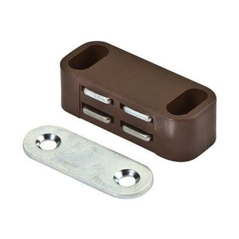CHIUSURE MAGNETICHE CON CONTROPIASTRA, MARRONE, 4 PEZZI